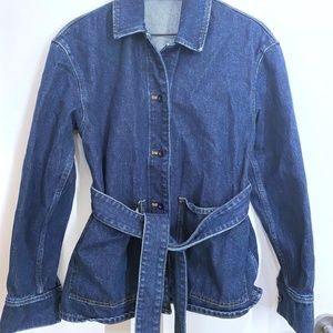 COS Dark blue denim belted jacket size 4